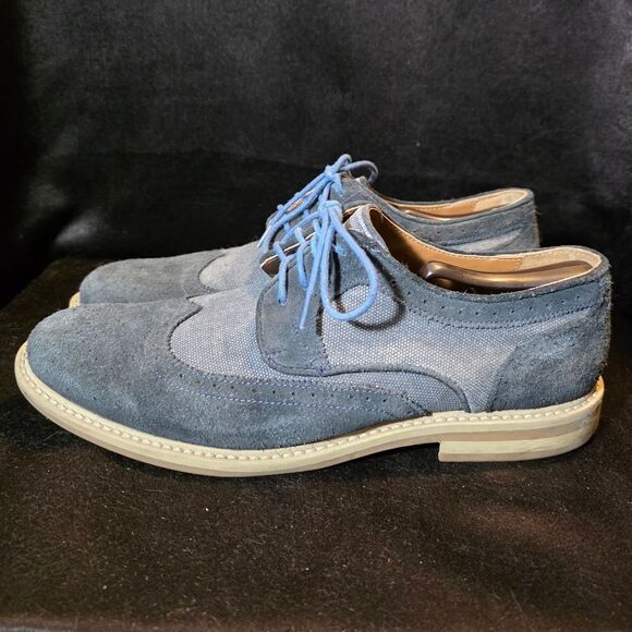 Men\'s Blue Suede Oxford Shoes main image 5